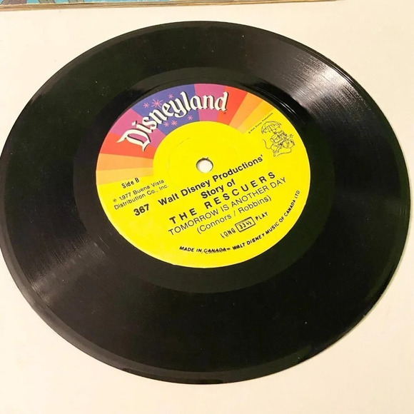 Vintage 1977 Disney The Rescuers With Songs From  Film 7 Inch Record and Book - Picture 13 of 16